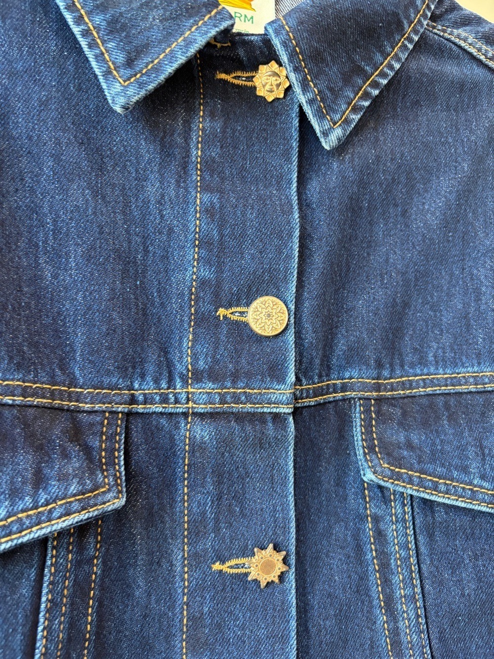 Farm Rio Dark Denim Buttoned Jacket - Picture 2 of 10